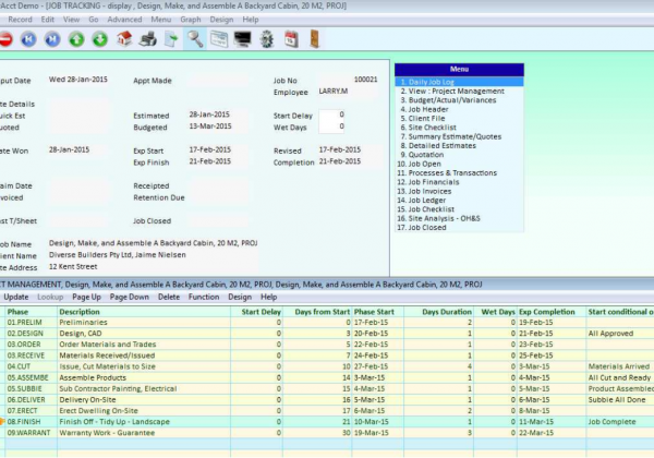 Construction Job Tracking – Job Log
