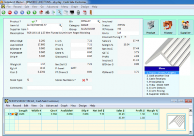 Lengths Sheets Product Setup